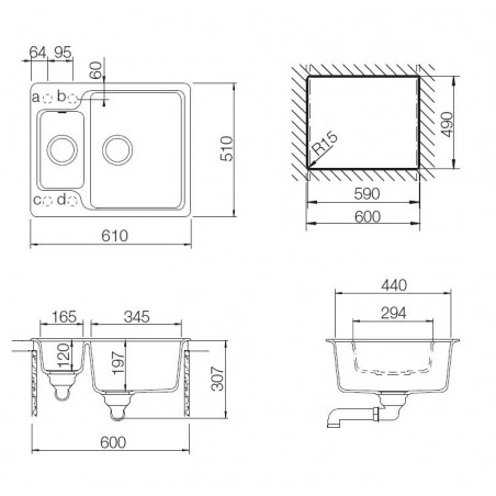 Kuchyňský dřez Teka Luna 60 S-TG Nero