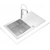 Kuchyňský dřez Teka Diamond RS15 1B 1D 86 Bílé sklo/nerez Kuchyňský dřez Teka Diamond RS15 1B 1D 86 Bílé sklo/nerez