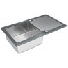 Kuchyňský dřez Teka Diamond RS15 1B 1D 86 Šedé sklo/nerez Kuchyňský dřez Teka Diamond RS15 1B 1D 86 Šedé sklo/nerez