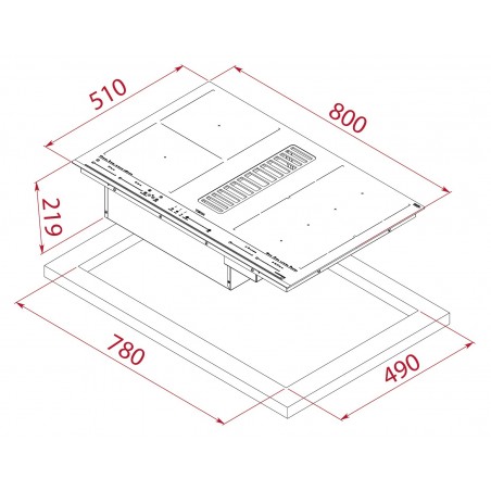 Indukční varná deska s integrovany?m odsavačem par Teka AFF 87601 MST BK Černá