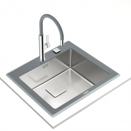 Kuchyňský dřez Teka Diamond RS15 1B ST Šedé sklo/nerez